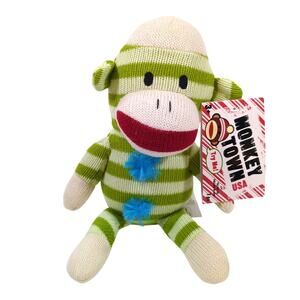 Gemmy Monkey Town USA Green Singing Sock Monkey DJ Got Us Fallin' In Love Works